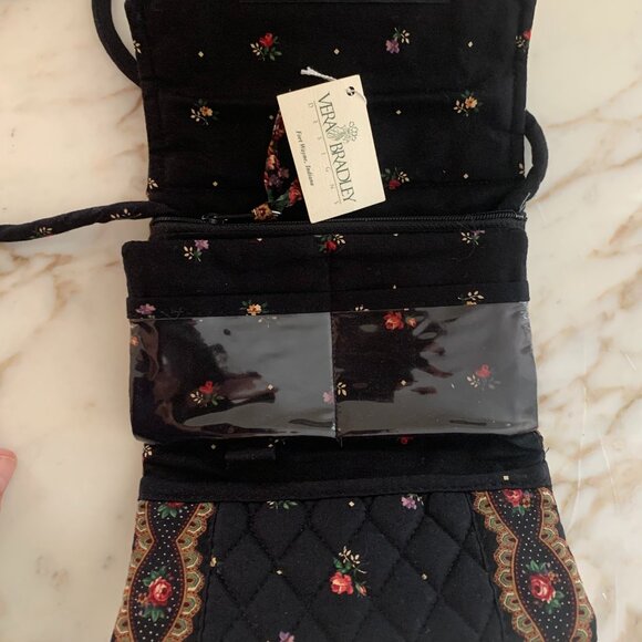 Vera Bradley Petit Point Large Trifold Wallet with Crossbody Strap - NWT - Picture 4 of 6